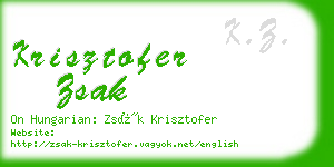 krisztofer zsak business card